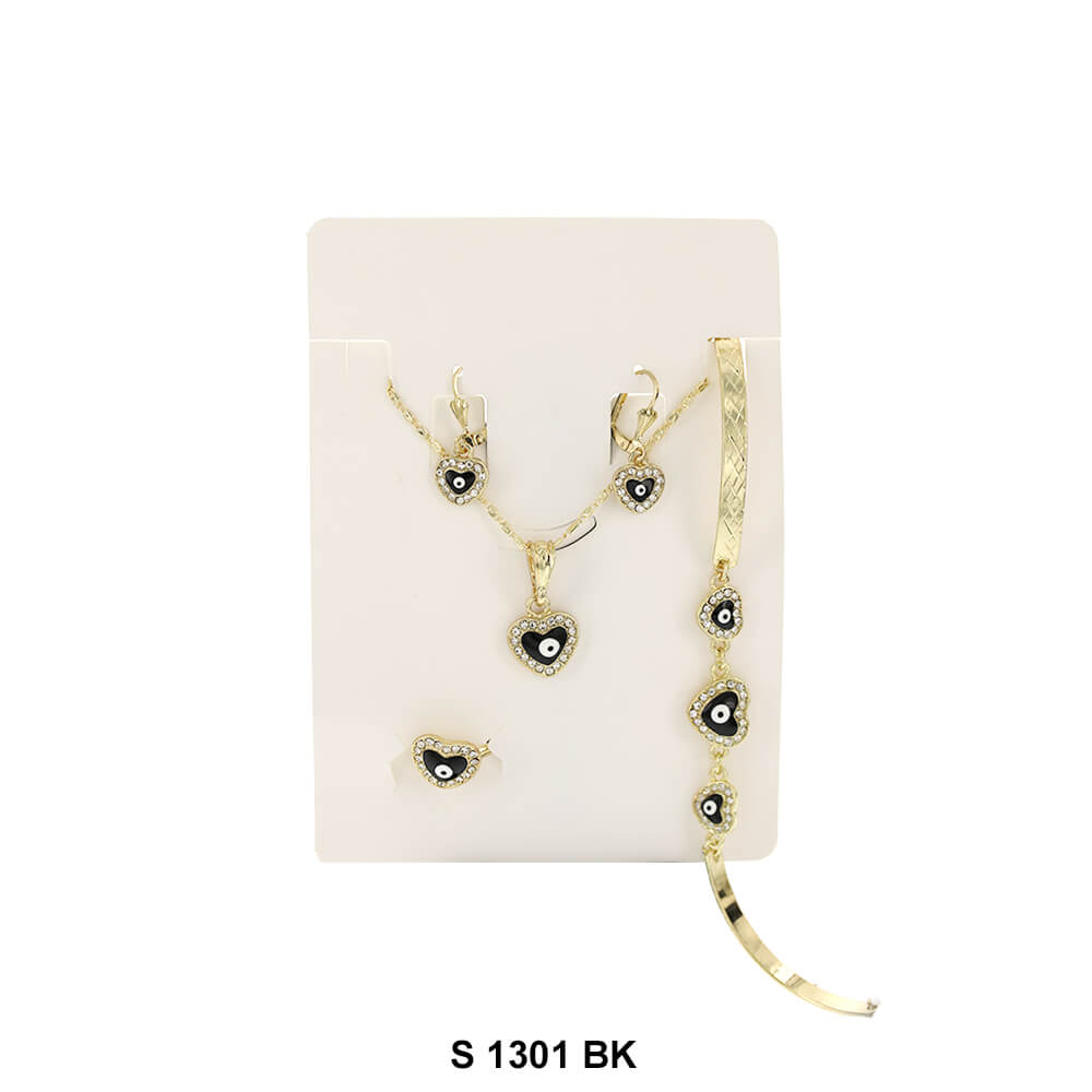 Conjunto de collar de mal de ojo S 1301 BK