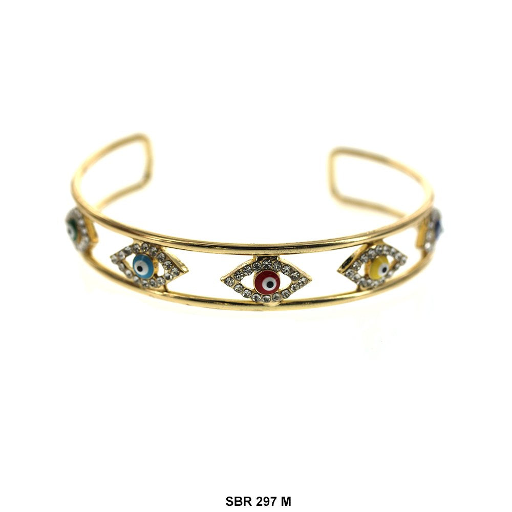 Evil Eye Adjustable Bangle Bracelet SBR 297 M