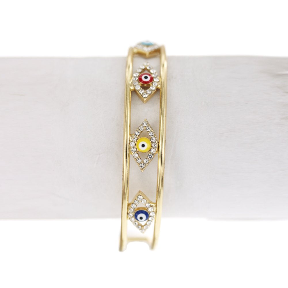 Evil Eye Adjustable Bangle Bracelet SBR 297 M