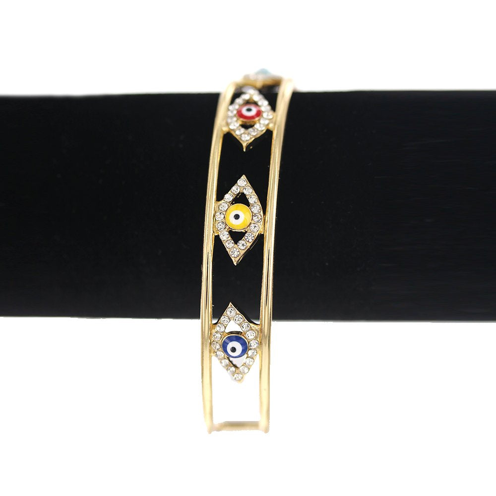 Evil Eye Adjustable Bangle Bracelet SBR 297 M