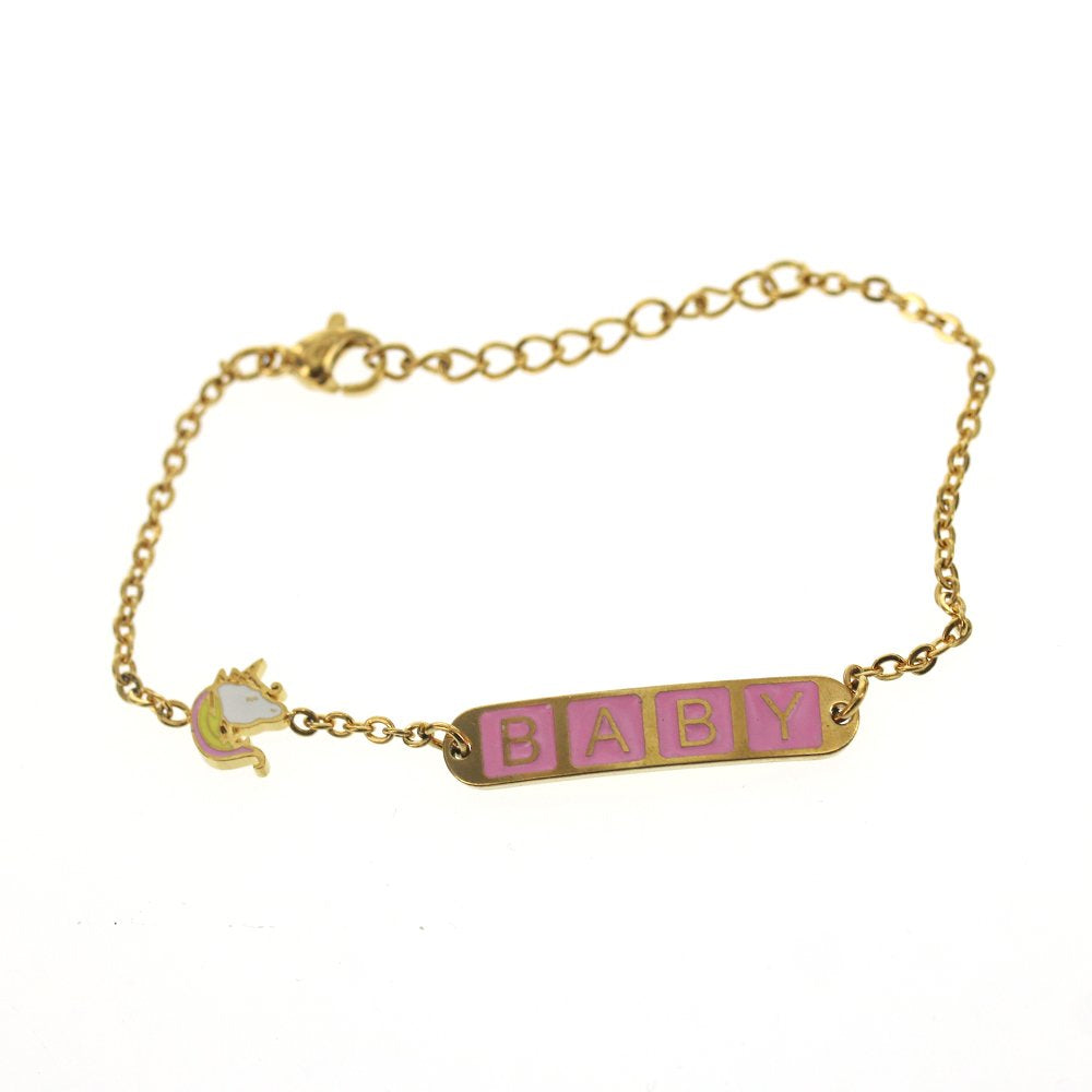 Stainless Steel Kids ID Bracelet SBR 338 P