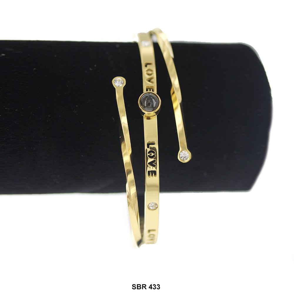 Stainless Steel Bangle Bracelet SBR 433