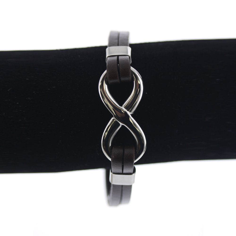 Stainless Steel Leather Bracelet SBR 6 BR