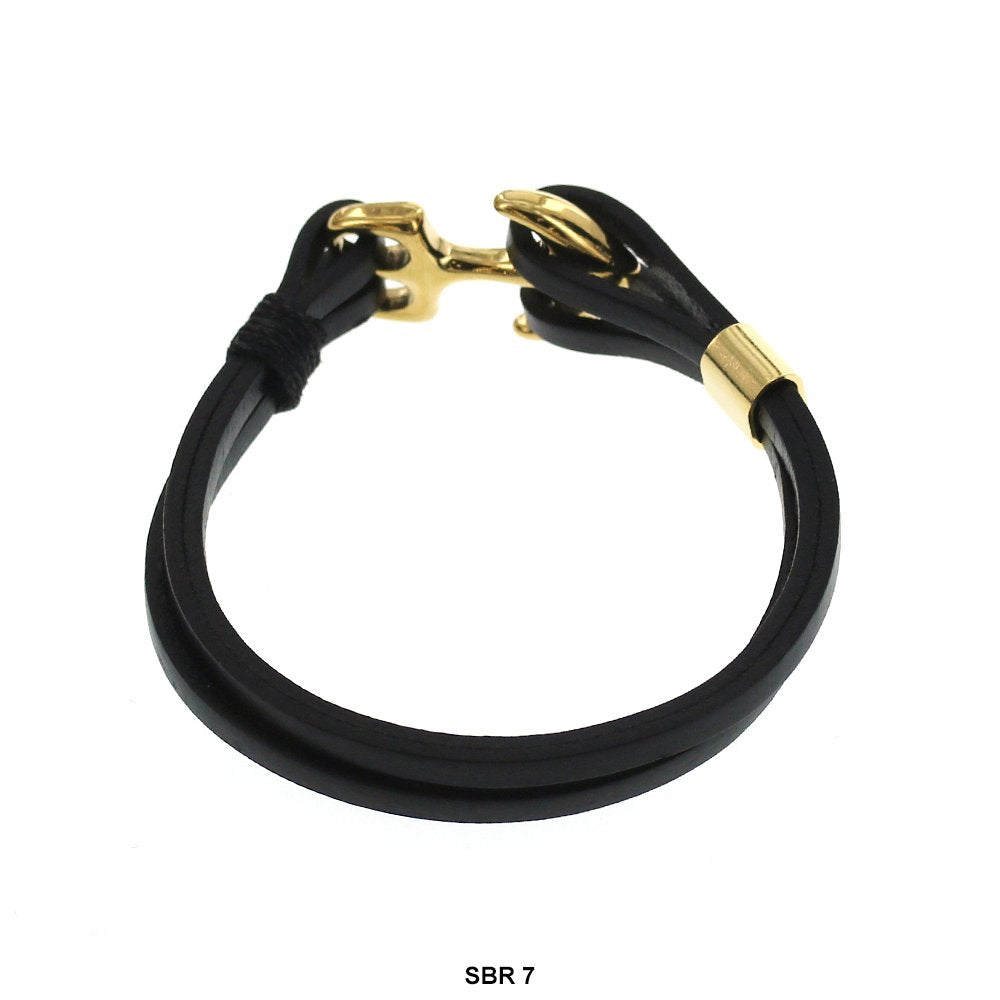 Stainless Steel Leather Bracelet SBR 7