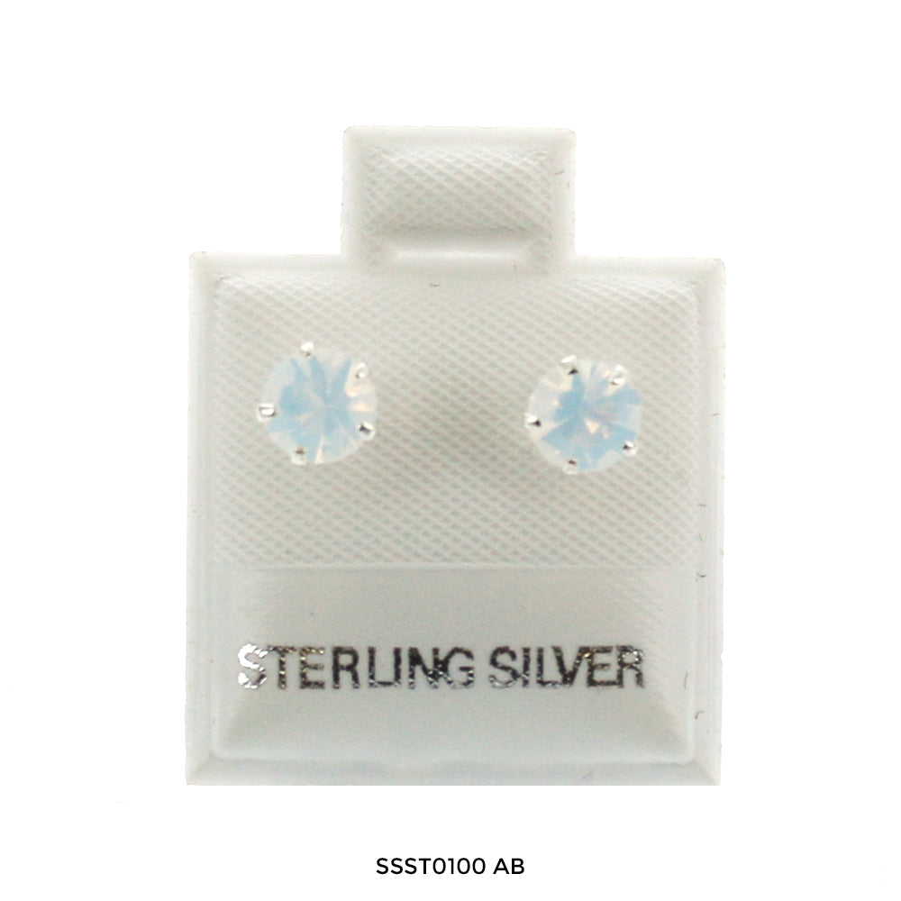 Round 925 Sterling Silver Studs SSST0100 AB