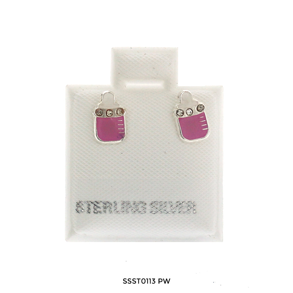 Baby Bottle 925 Sterling Silver Studs SSST0113 PW