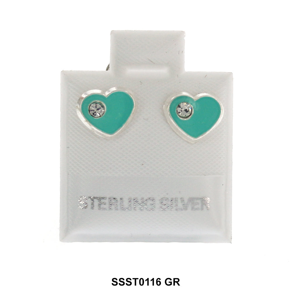 Heart 925 Sterling Silver Studs SSST0116 GR