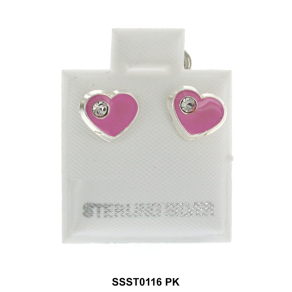 Heart 925 Sterling Silver Studs SSST0116 PK