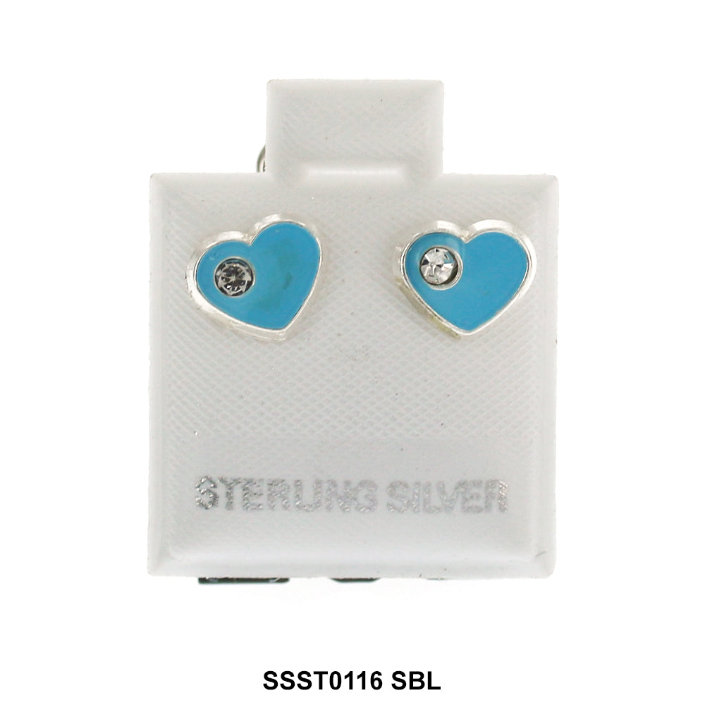Heart 925 Sterling Silver Studs SSST0116 SBL
