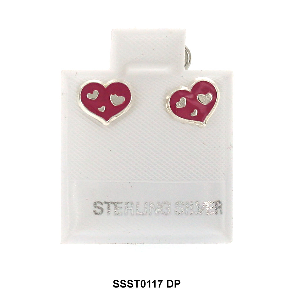 Heart 925 Sterling Silver Studs SSST0117 DP