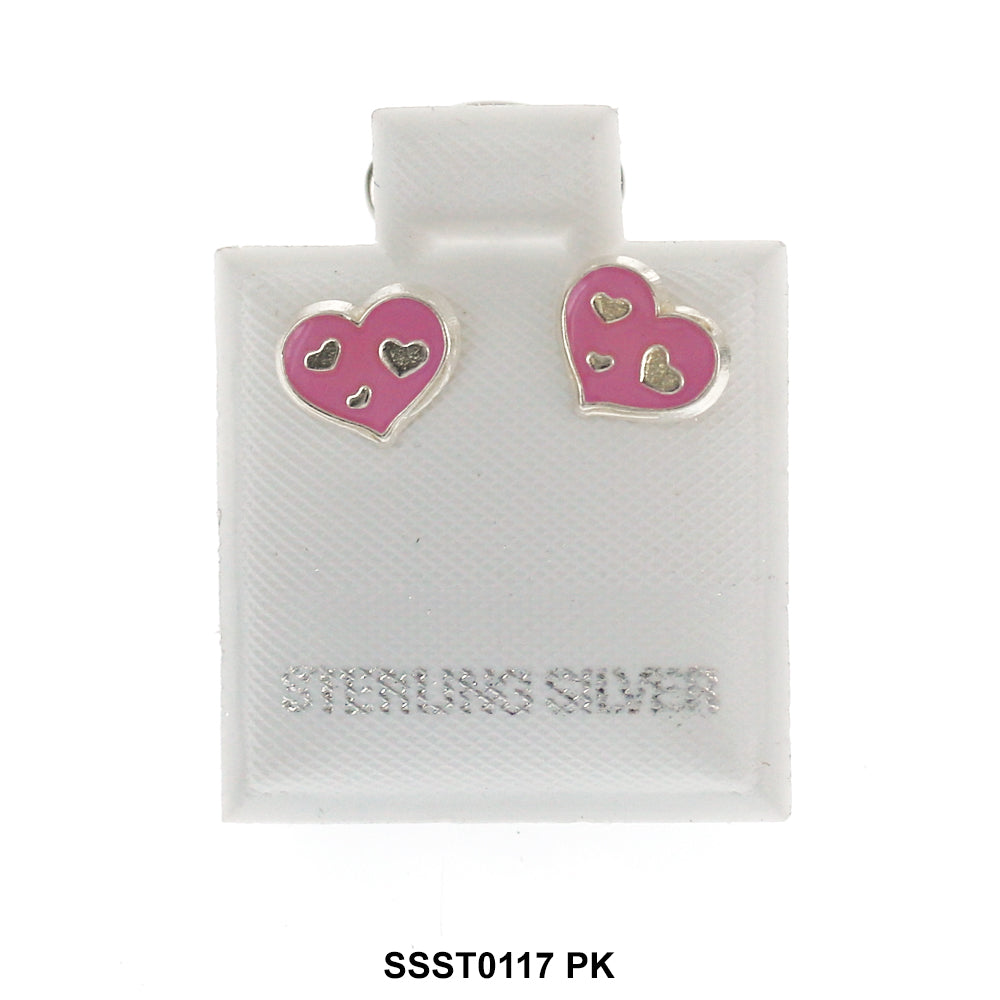 Heart 925 Sterling Silver Studs SSST0117 PK