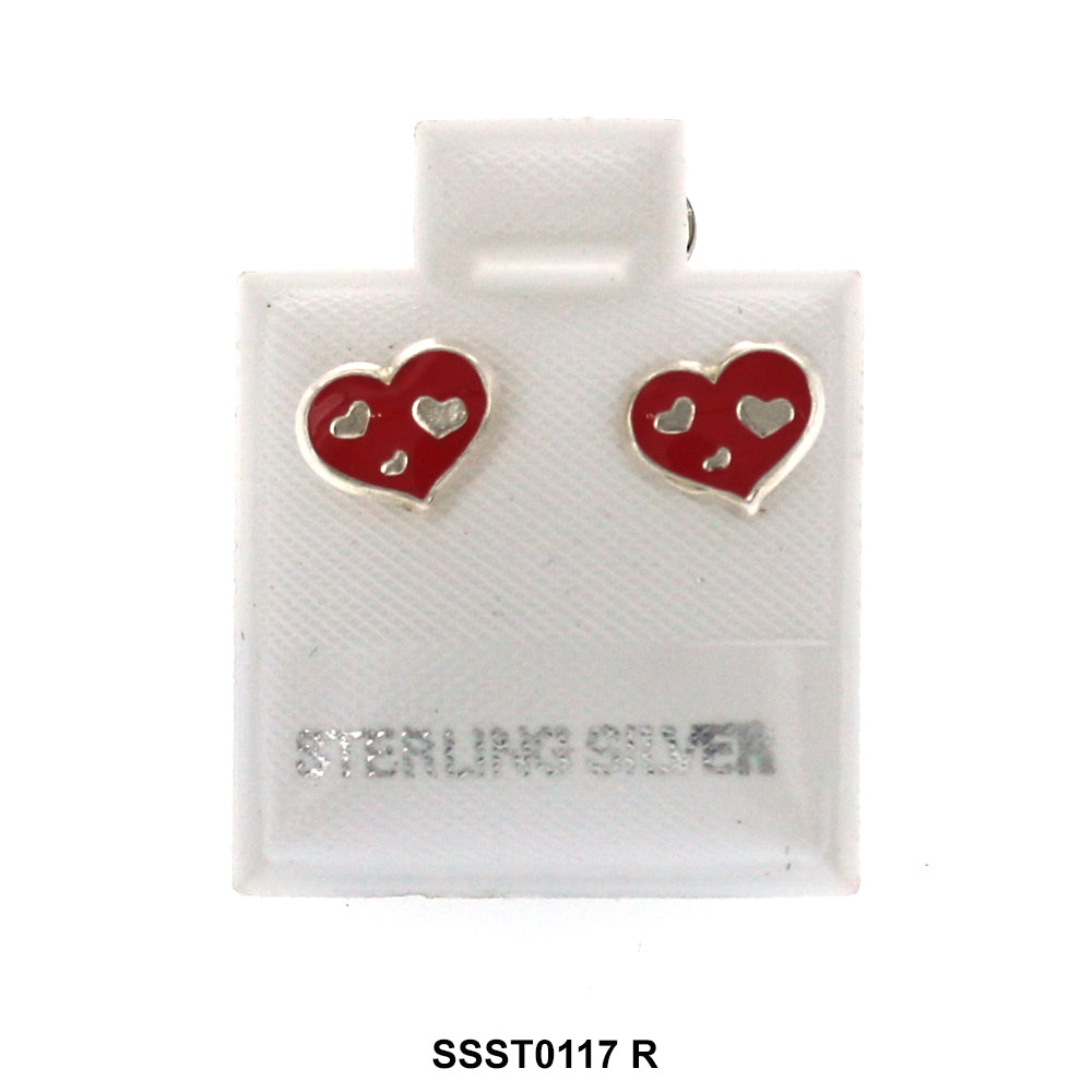 Heart 925 Sterling Silver Studs SSST0117 R