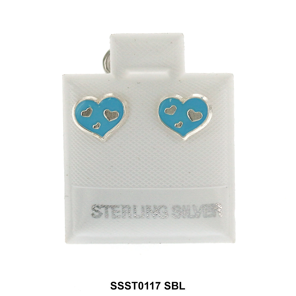 Heart 925 Sterling Silver Studs SSST0117 SBL