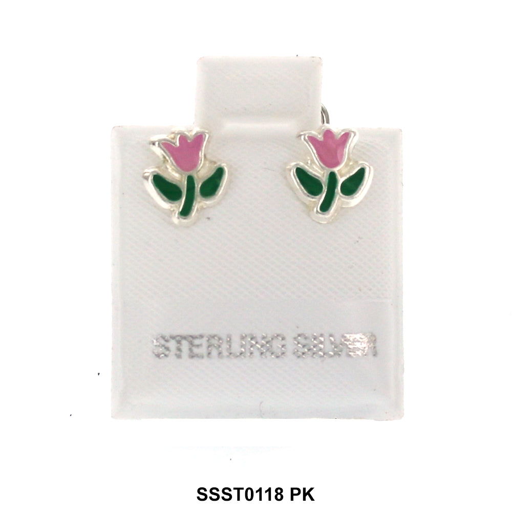 Flower 925 Sterling Silver Studs SSST0118 PK