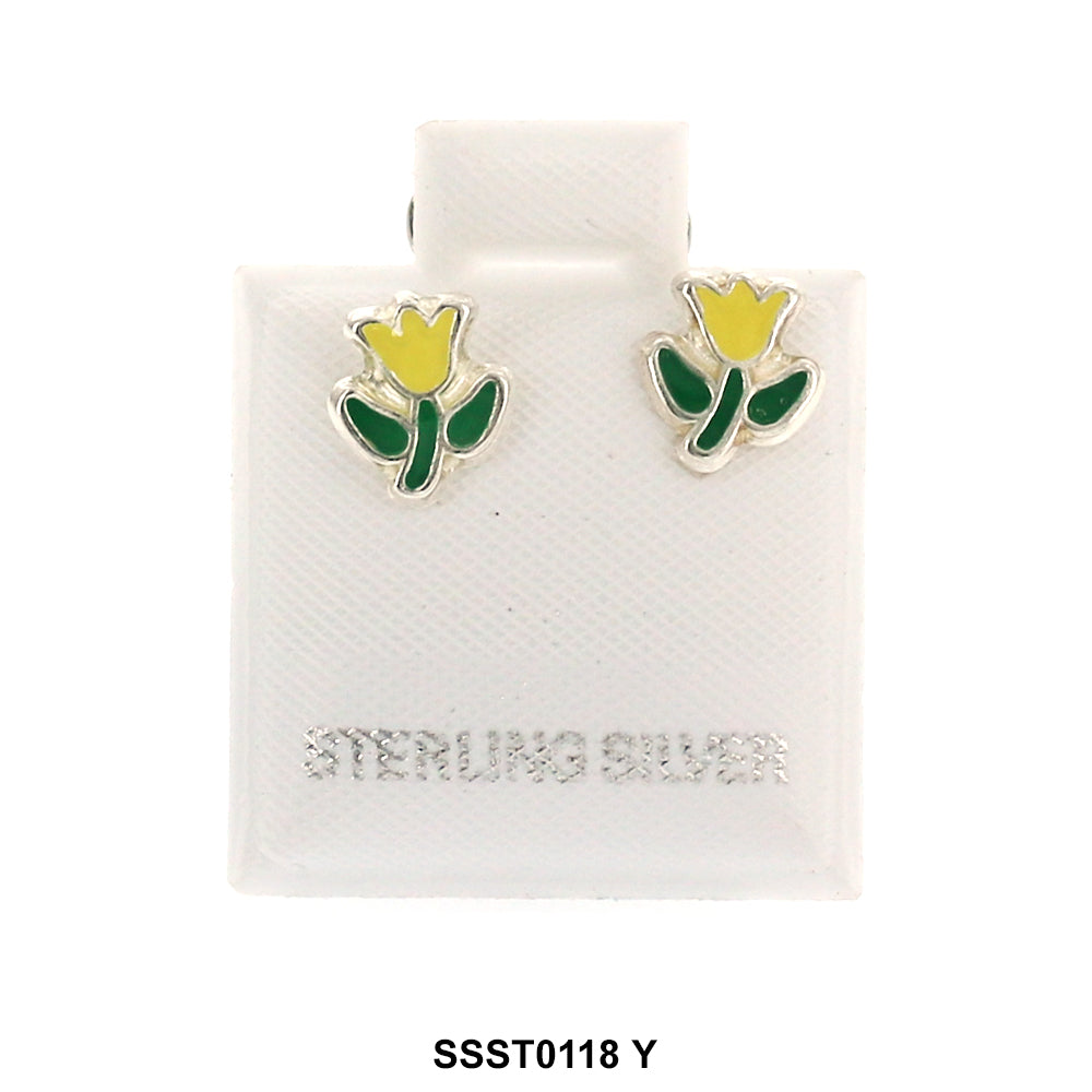 Flower 925 Sterling Silver Studs SSST0118 Y