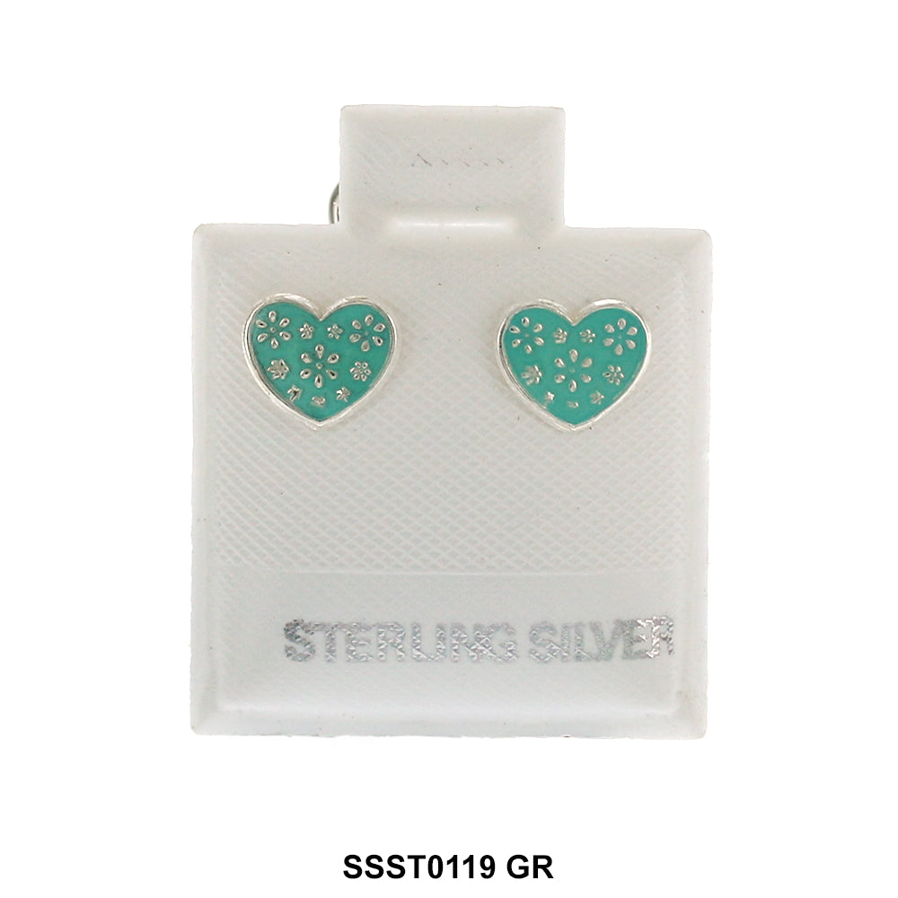 Heart 925 Sterling Silver Studs SSST0119 GR