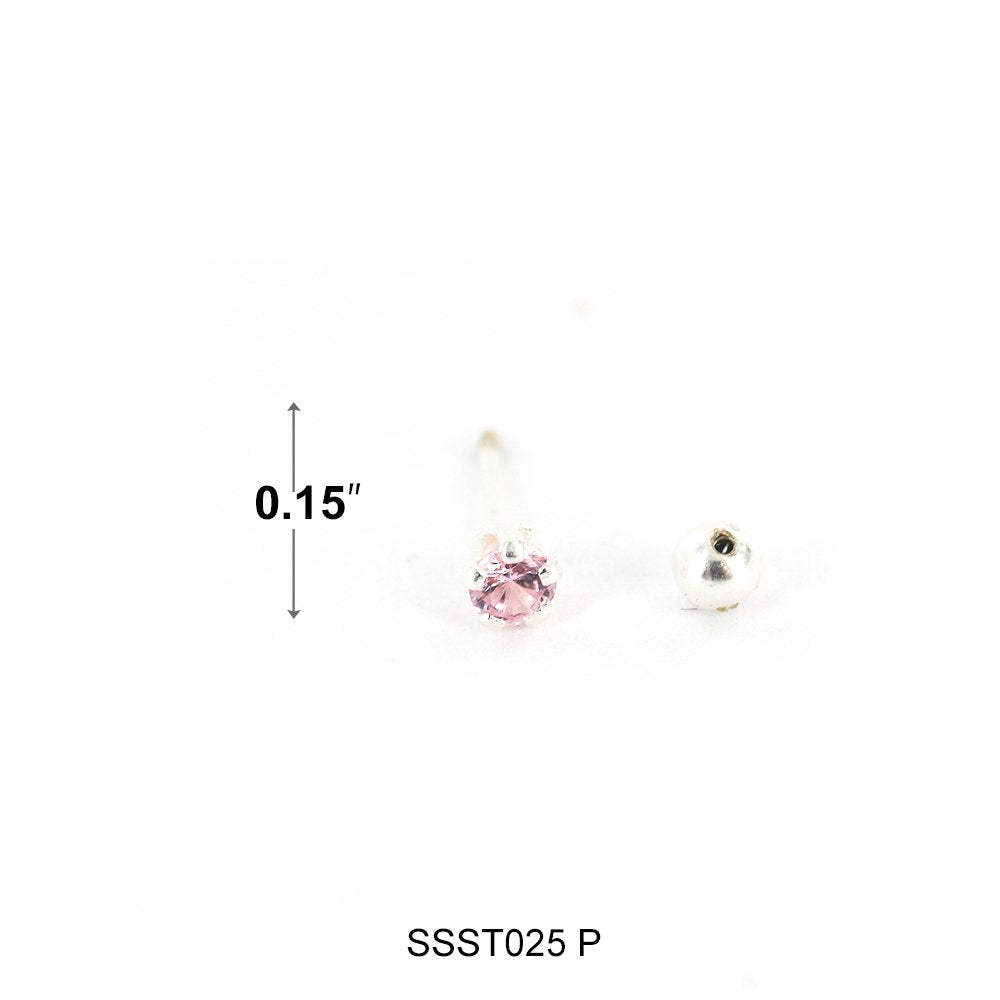 Pendientes Redondos De Plata De Ley 925 SSST025 P