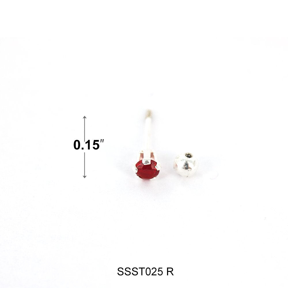 Pendientes Redondos De Plata De Ley 925 SSST025 R