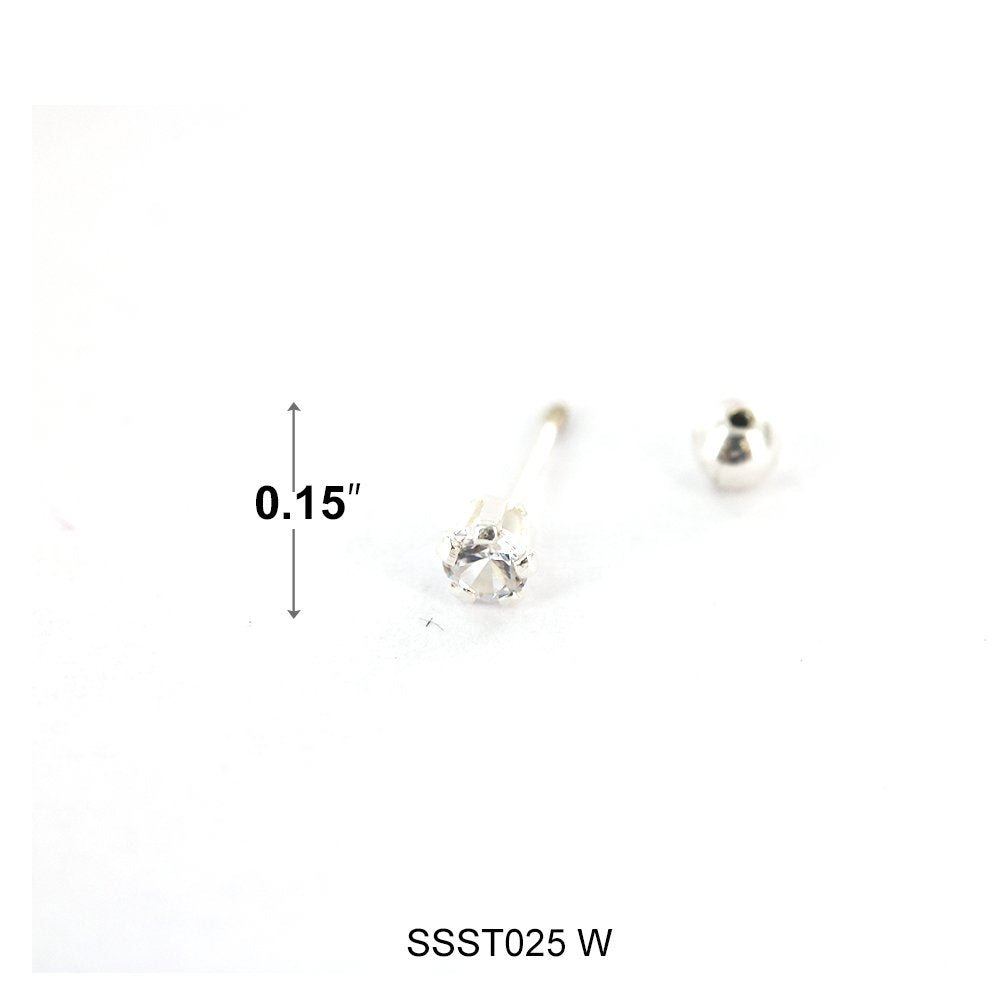 Pendientes Redondos De Plata De Ley 925 SSST025 W