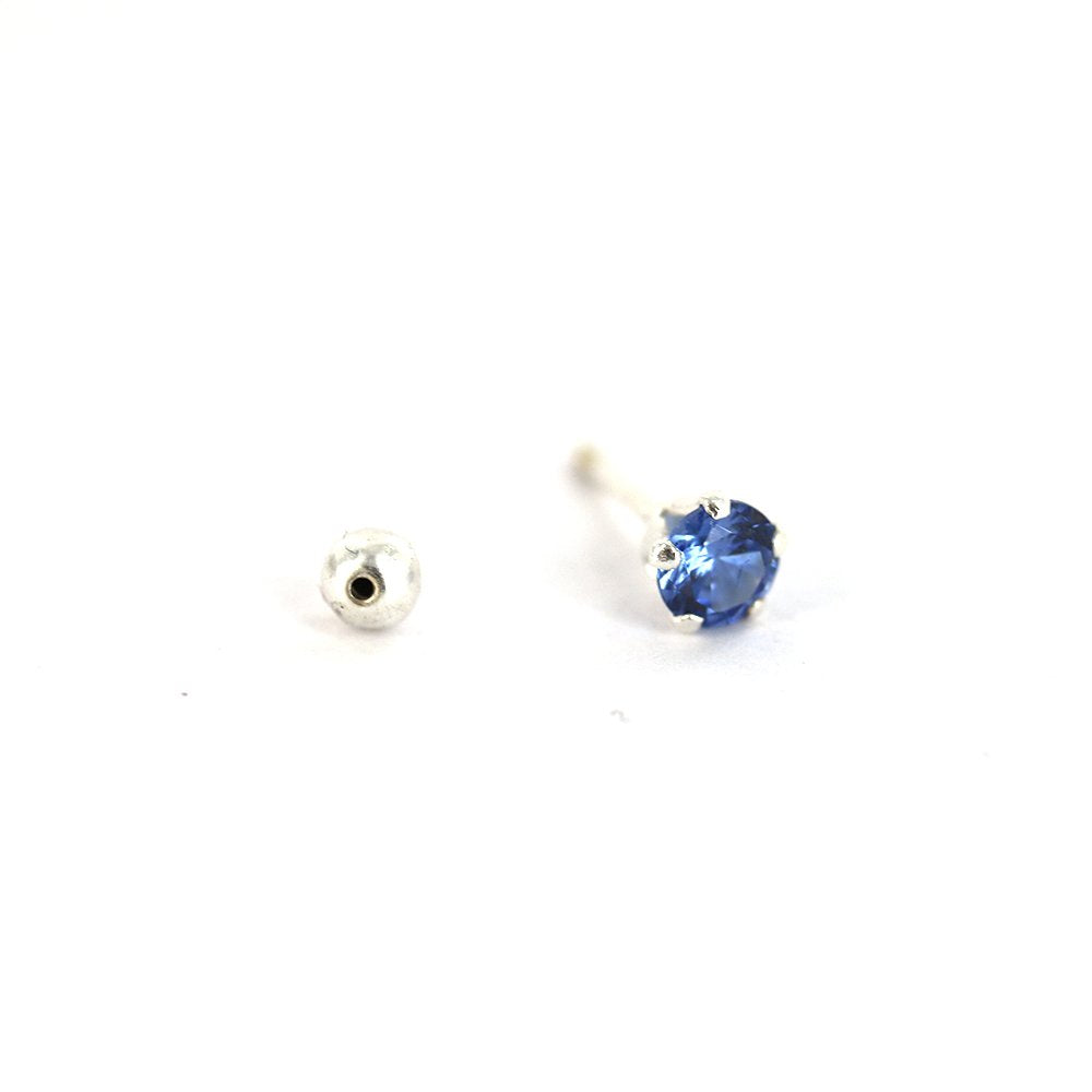 Round 925 Sterling Silver Studs SSST026 BL