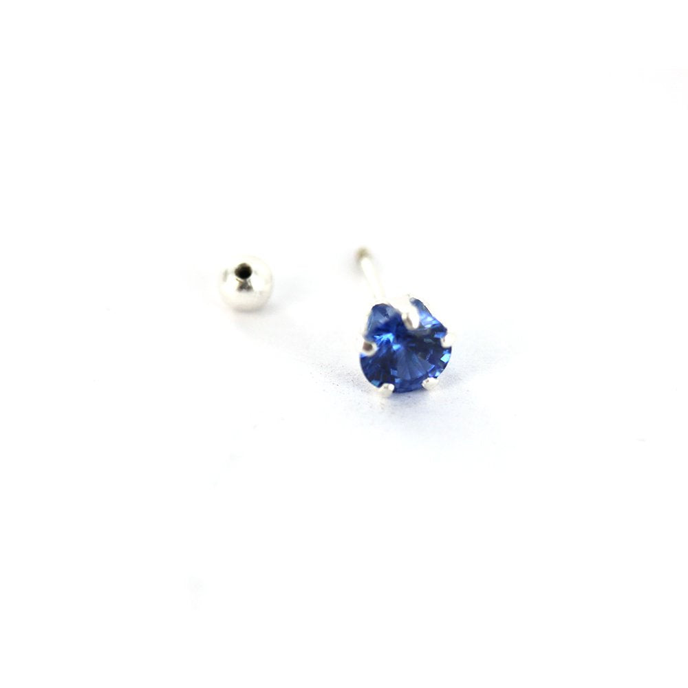 Pendientes Redondos De Plata De Ley 925 SSST027 BL