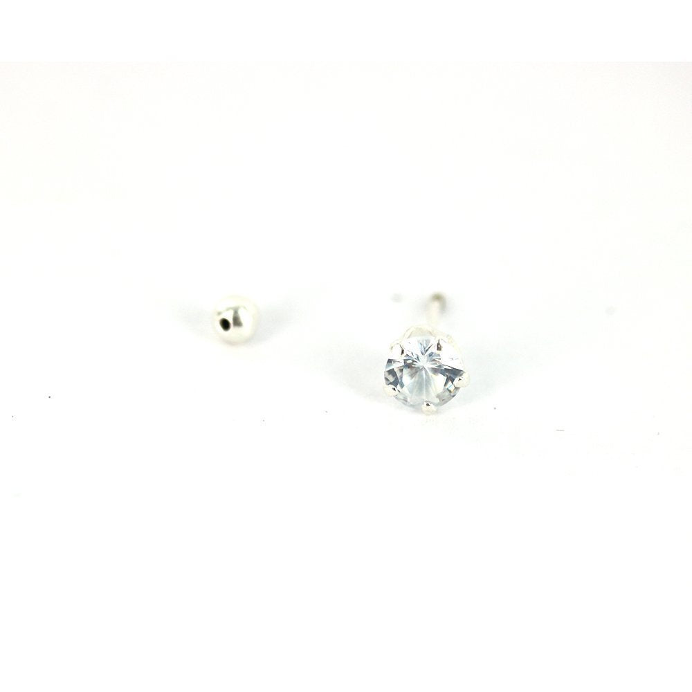 Pendientes Redondos De Plata De Ley 925 SSST027 W