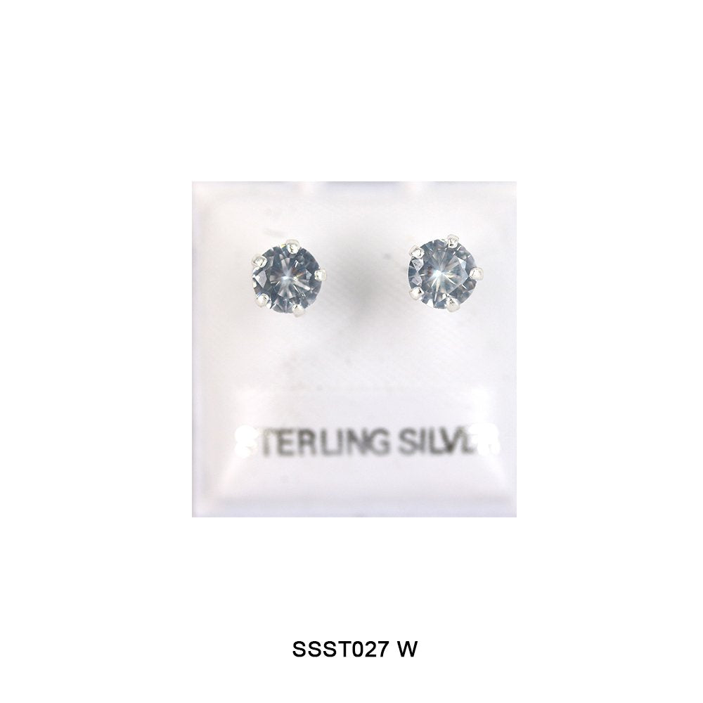 Pendientes Redondos De Plata De Ley 925 SSST027 W