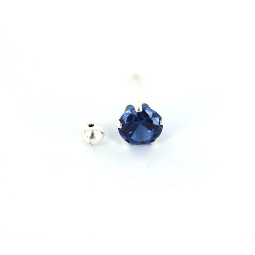 Pendientes Redondos De Plata De Ley 925 SSST028 BL