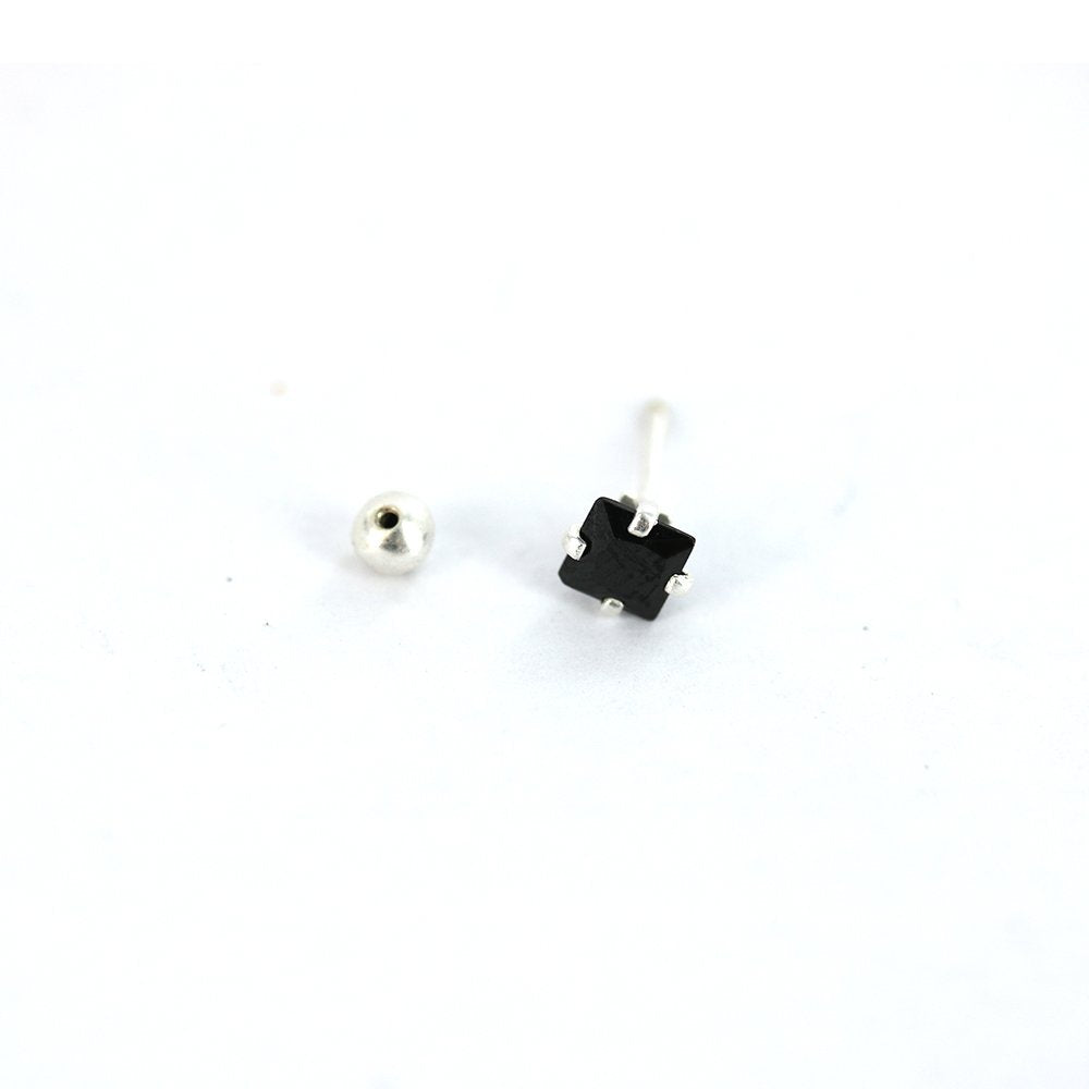 Pendientes Cuadrados De Plata De Ley 925 SSST035 BK