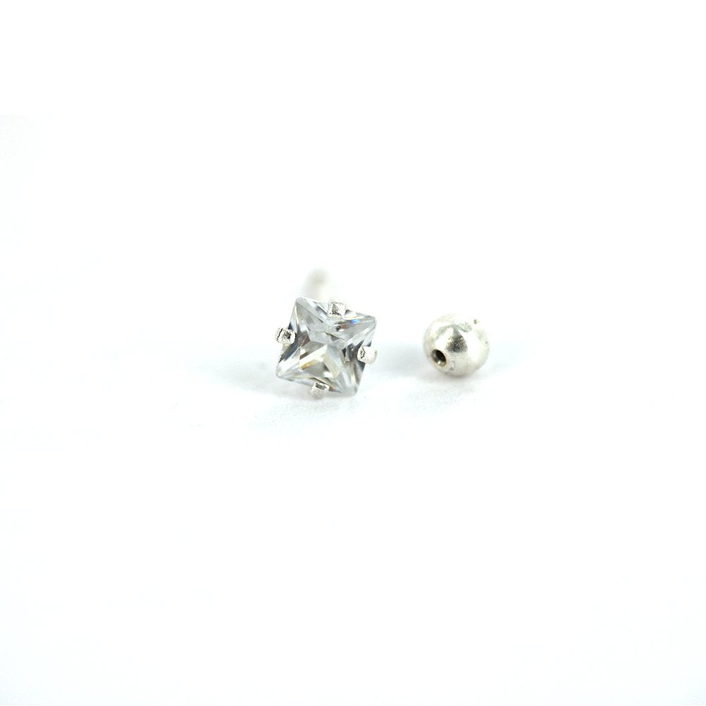 Pendientes Cuadrados De Plata De Ley 925 SSST035 W