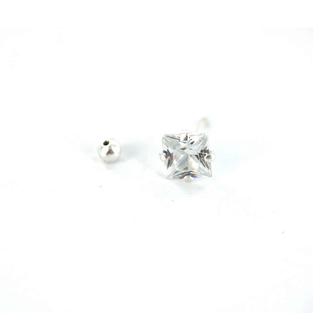 Square 925 Sterling Silver Studs SSST037 W