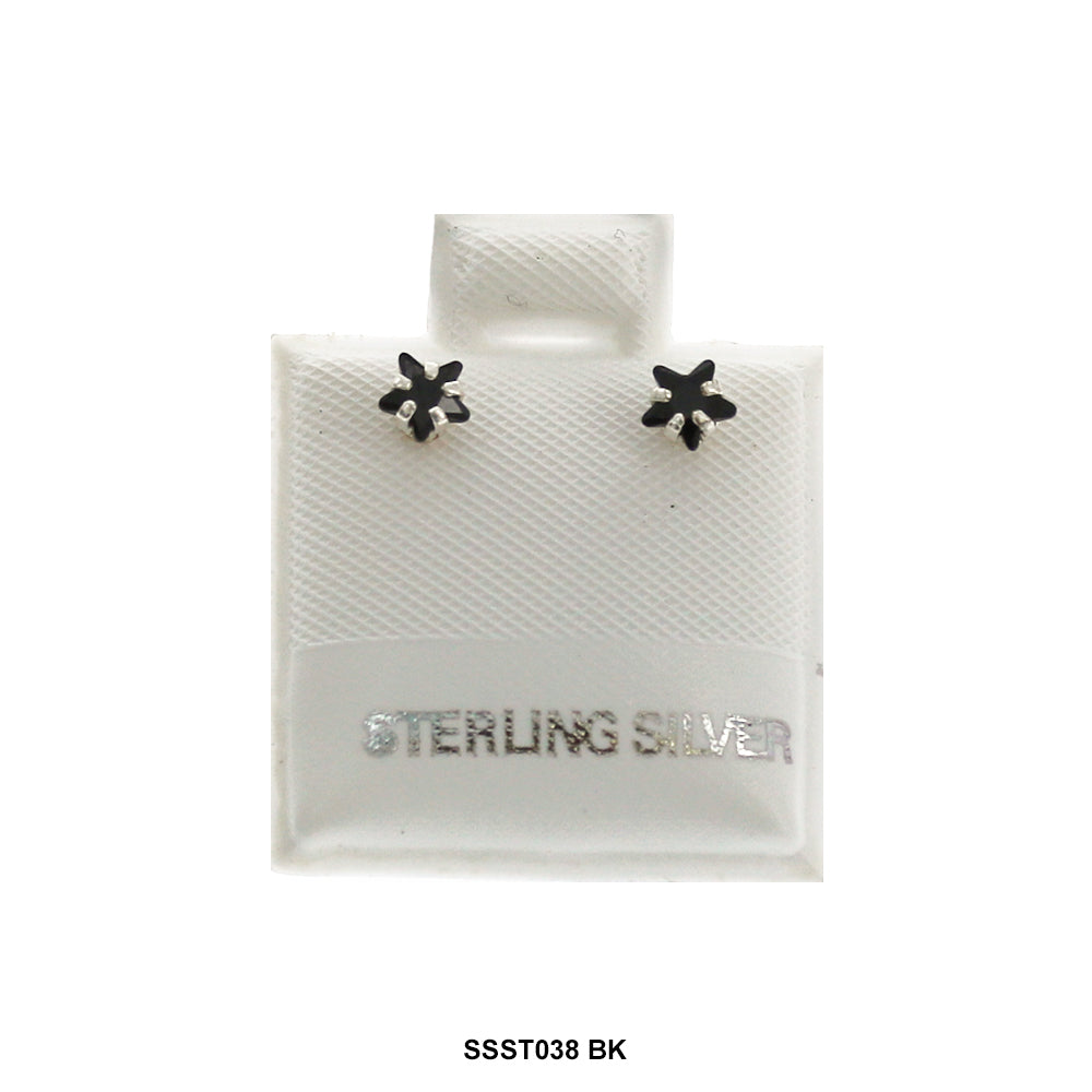 Pendientes Estrella Plata 925 SSST038 BK