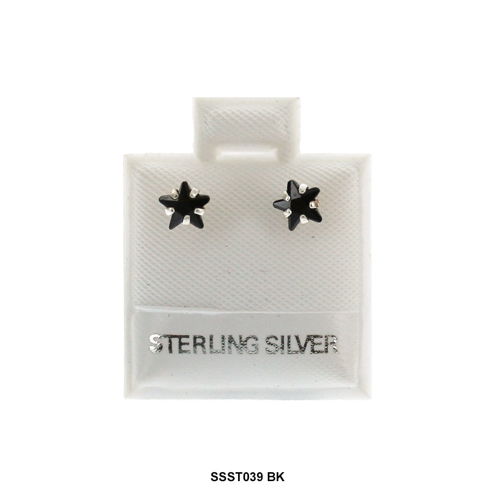 Pendientes Estrella Plata 925 SSST039 BK