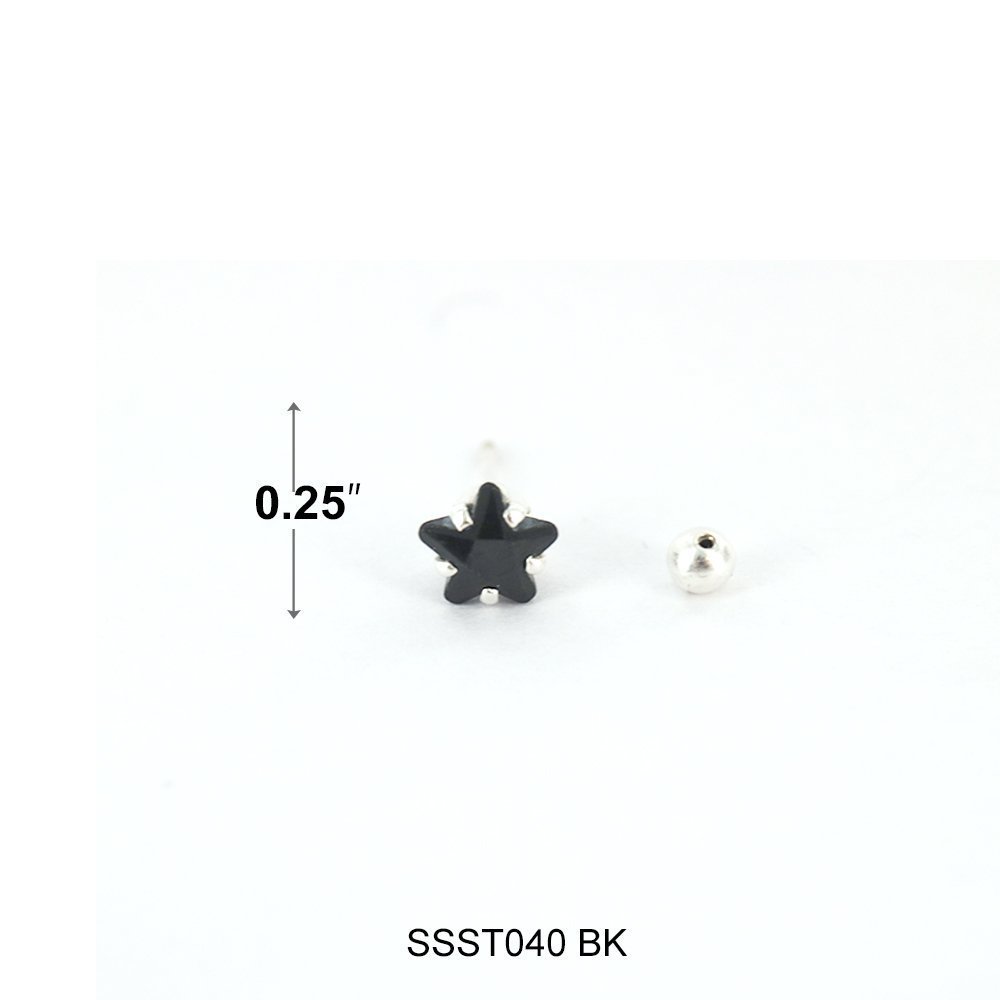 Pendientes Estrella Plata 925 SSST040 BK