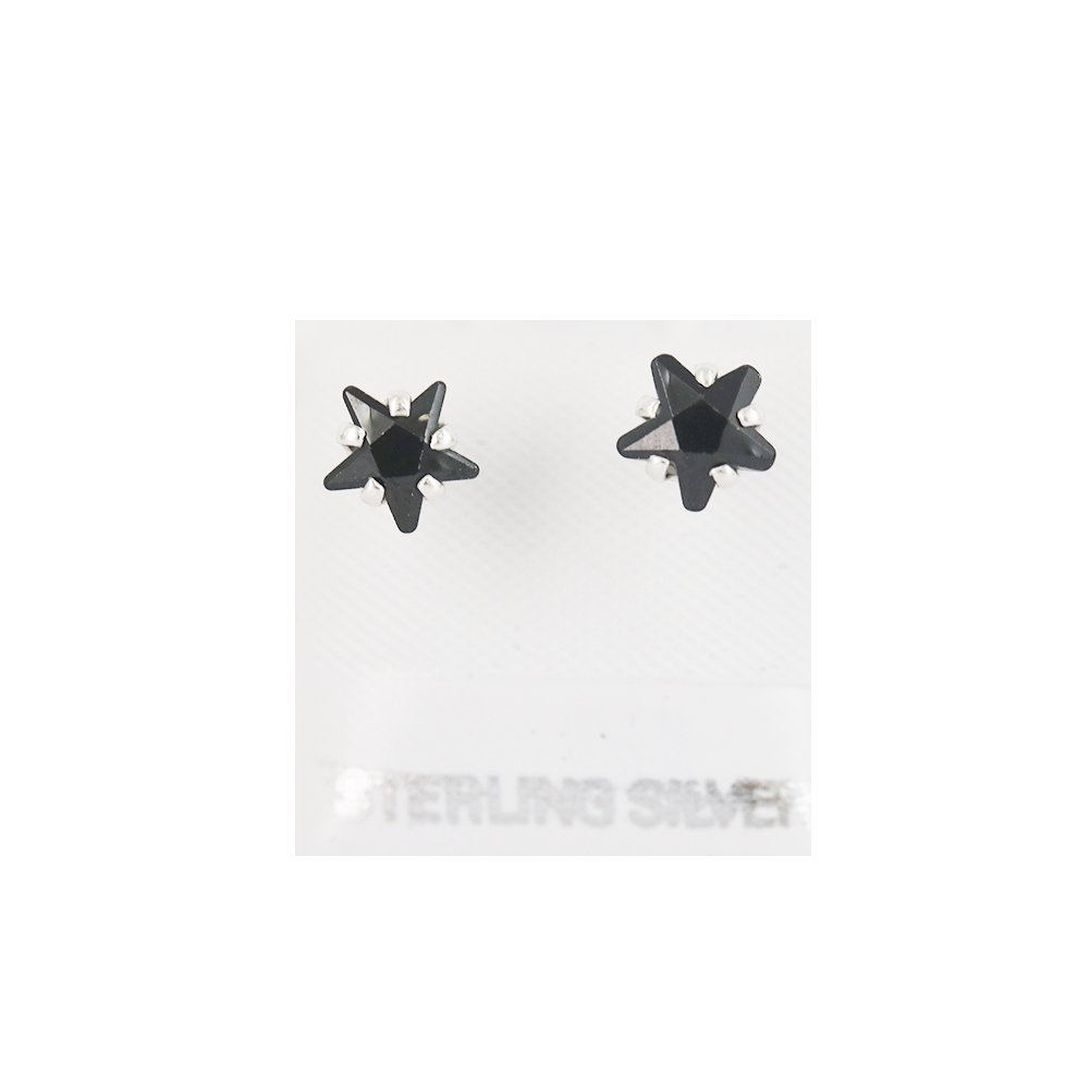 Pendientes Estrella Plata 925 SSST040 BK