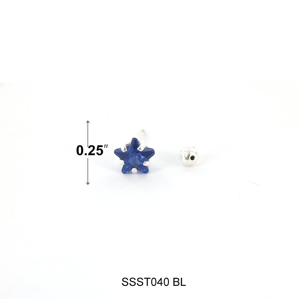 Pendientes Estrella Plata 925 SSST040 BL