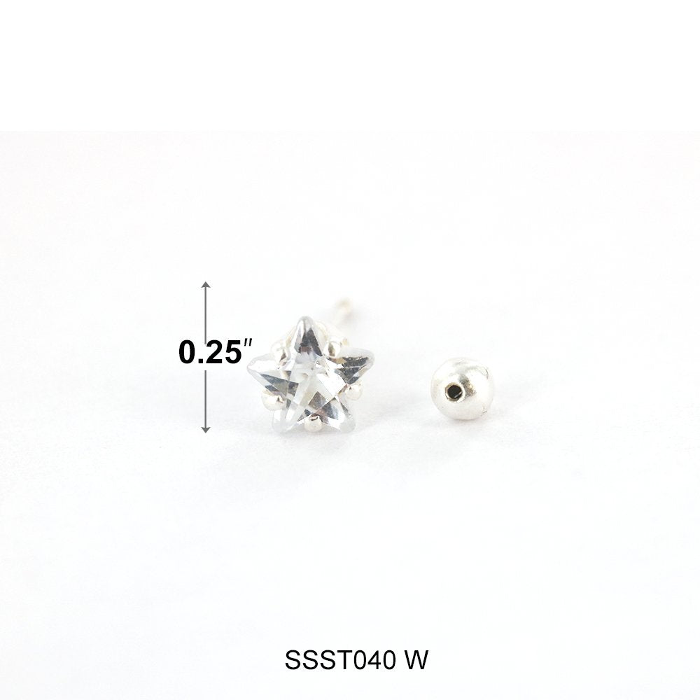 Pendientes Estrella Plata 925 SSST040 W