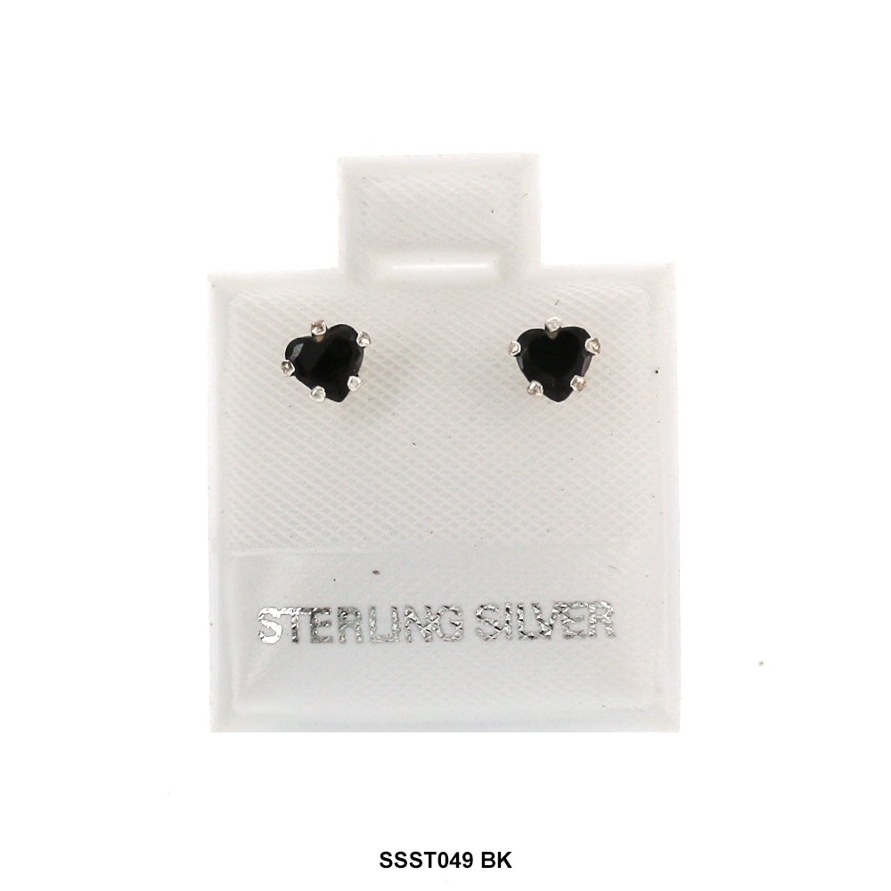 Heart 925 Sterling Silver Studs SSST049 BK