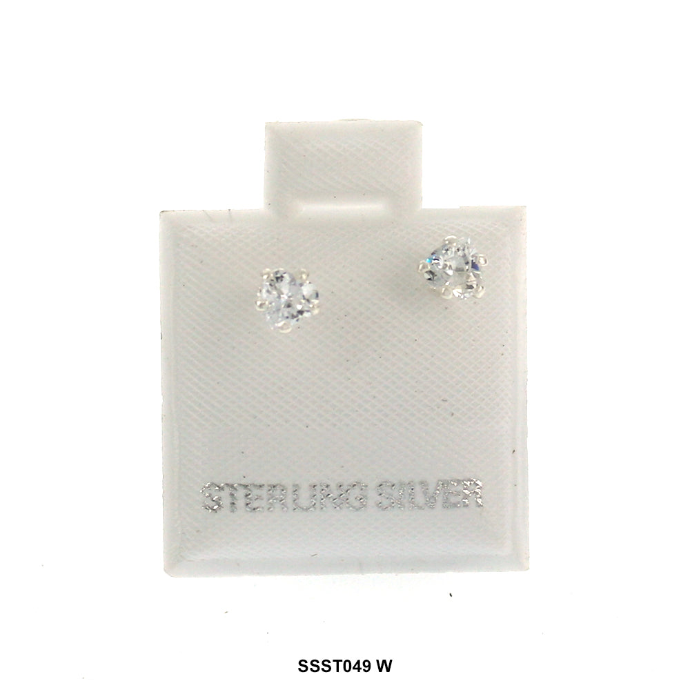 Heart 925 Sterling Silver Studs SSST049 W