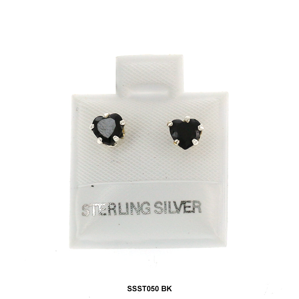 Square 925 Sterling Silver Studs SSST050 BK