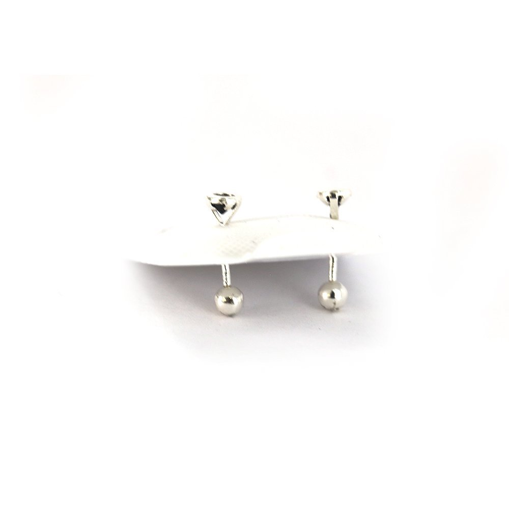 Round 925 Sterling Silver Studs SSST067 BK