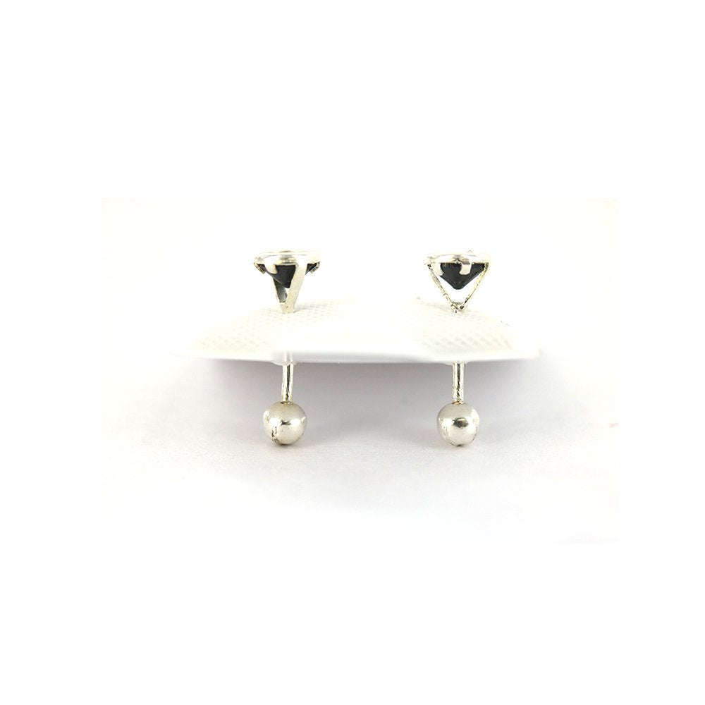 Pendientes Redondos De Plata De Ley 925 SSST068 BK