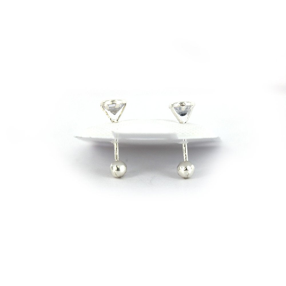 Pendientes Redondos De Plata De Ley 925 SSST068 W