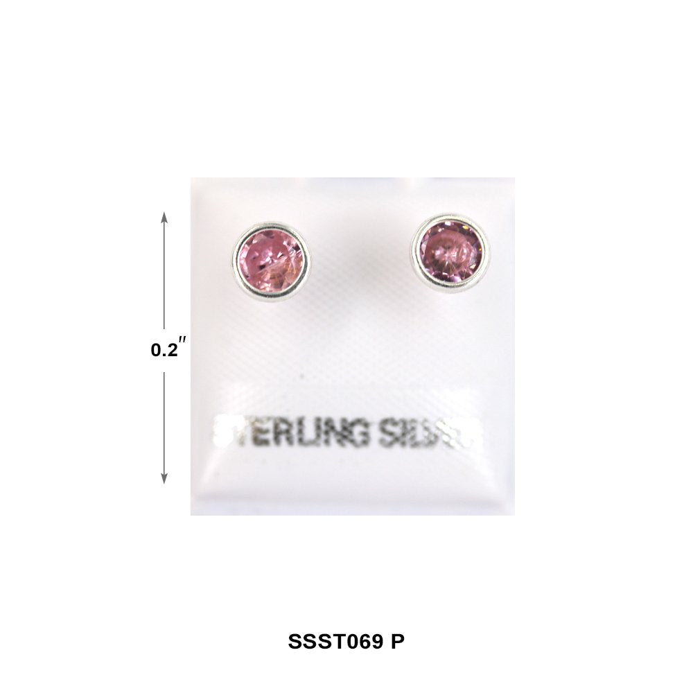 Round 925 Sterling Silver Studs SSST069 P