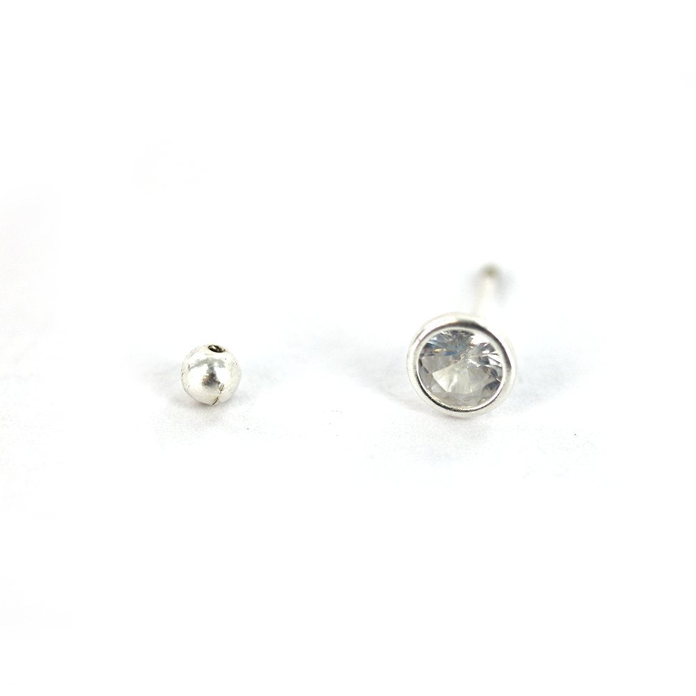 Round 925 Sterling Silver Studs SSST069 W