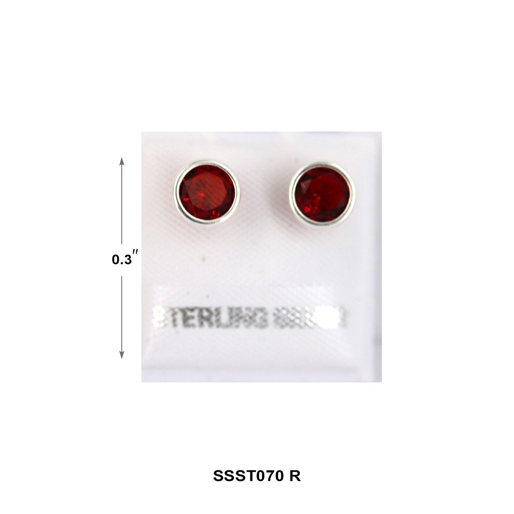 Round 925 Sterling Silver Studs SSST070 R