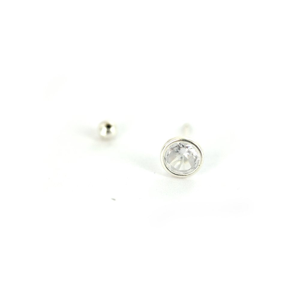 Pendientes Redondos De Plata De Ley 925 SSST070 W