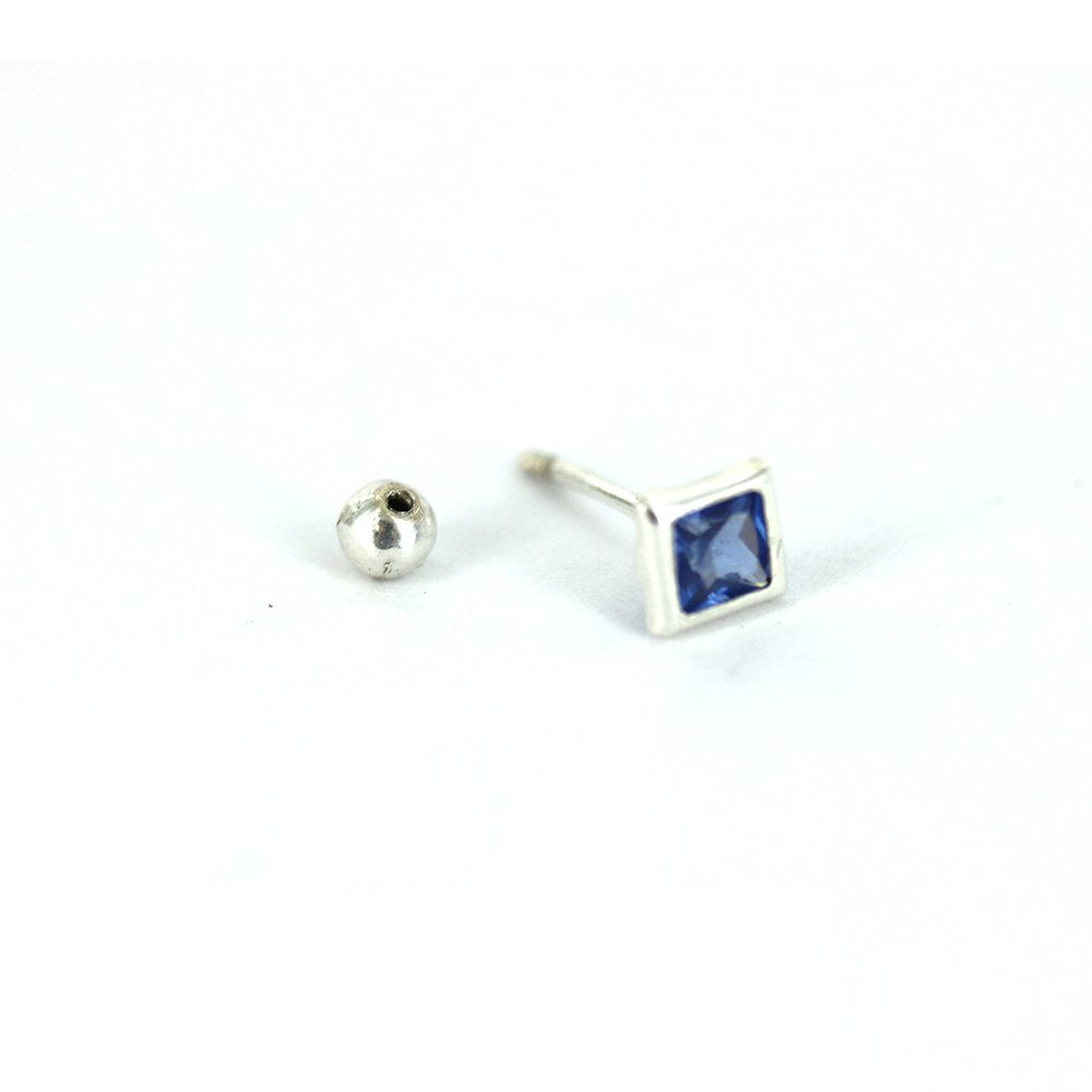 Square 925 Sterling Silver Studs SSST077 BL