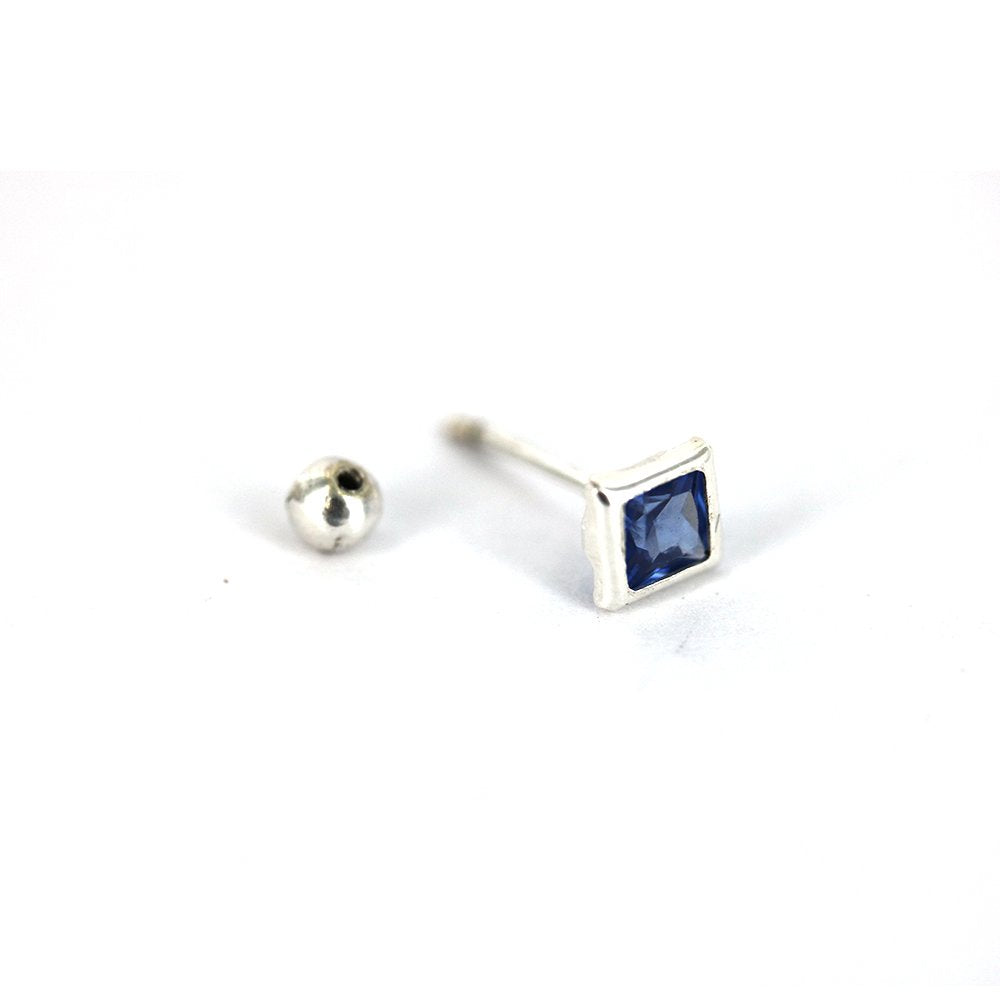 Square 925 Sterling Silver Studs SSST077 BL