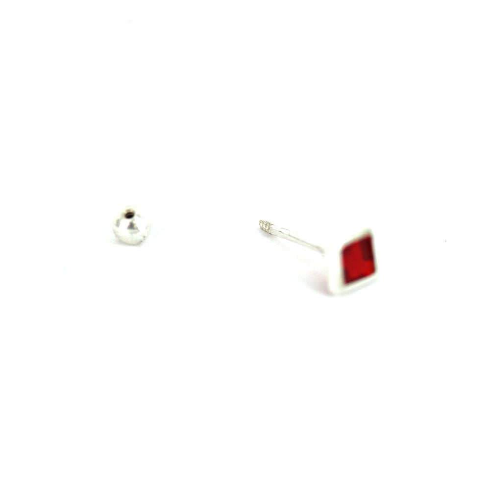 Square 925 Sterling Silver Studs SSST077 R